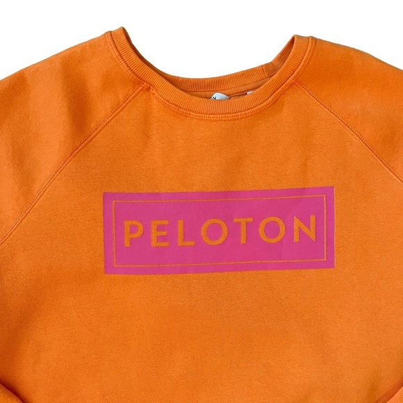 Peloton, orange and pink crewneck logo sweatshirt, size medium - Picture 4 of 8